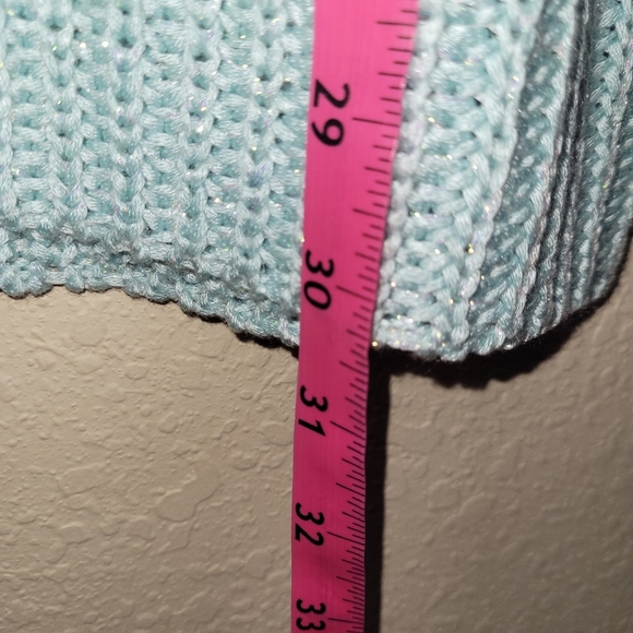 Tribeca Studio Sweater Women‎ M Chunky Seafoam Sparkle Long Sleeve V-neck - Picture 8 of 11